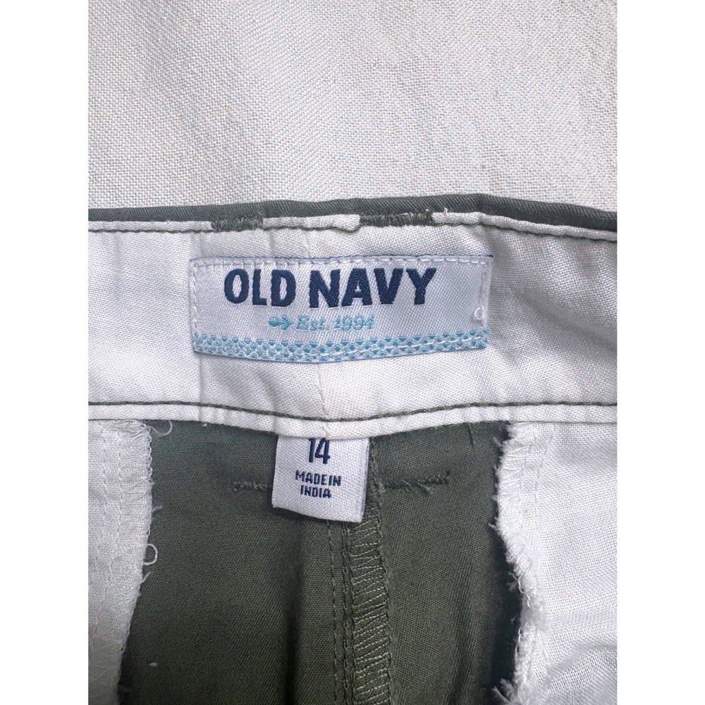 Old Navy Womens Olive Green Embroidered Side Chino Shorts Size 14 Army Green - Picture 3 of 5